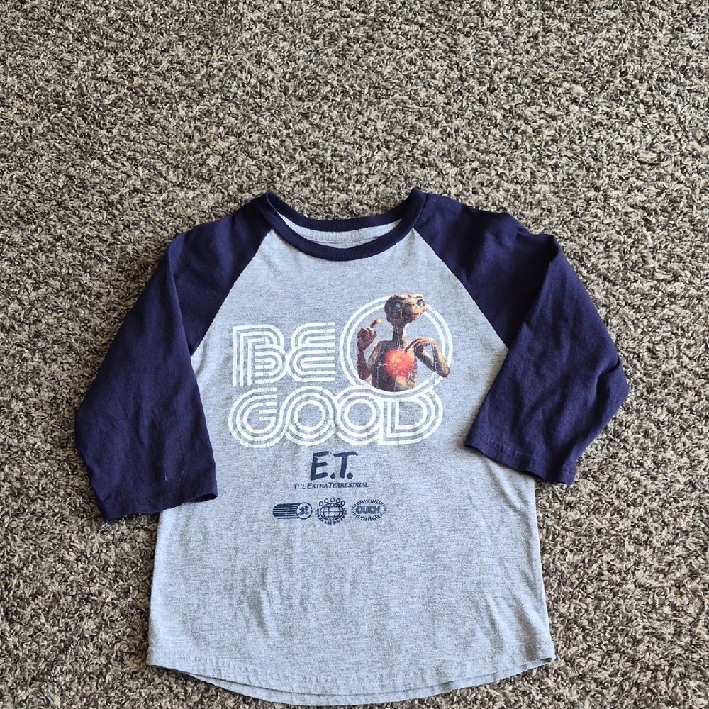 E.T. 'Be Good' Raglan Long Sleeve Tee - Gray & Navy